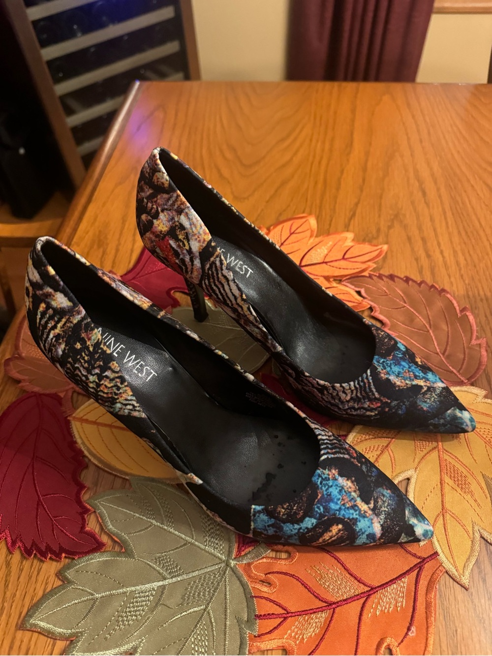 Nine West Multicolored Patterned Pointed-Toe Heels